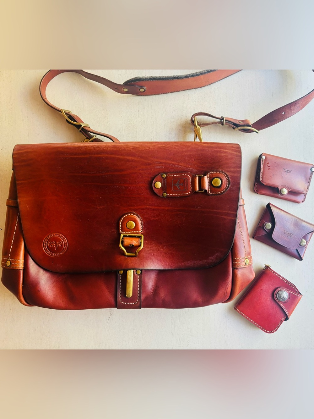 Moose Leather Luggage Bag w/ accessories